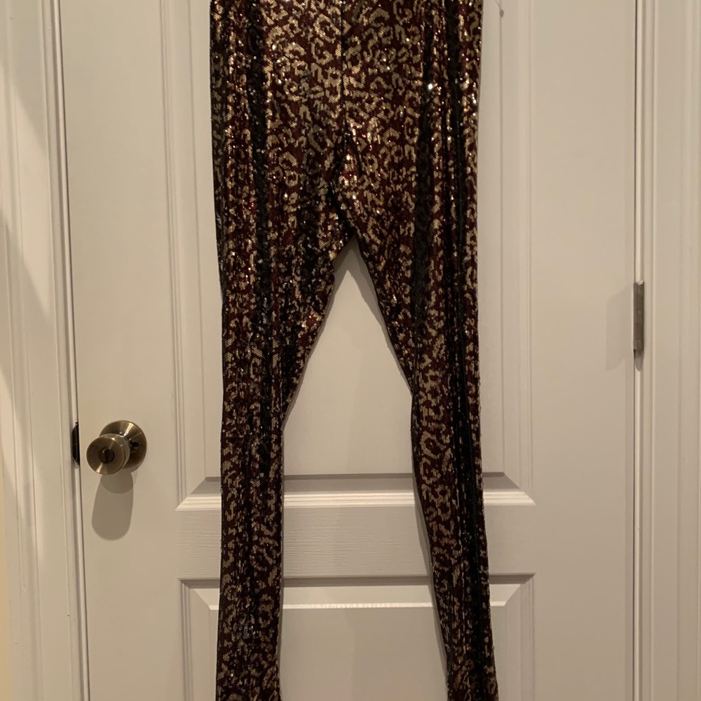 Leopard sequin Zara pants